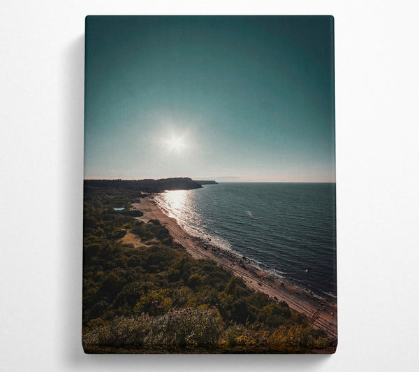  A Canvas Print of Azure Coastline Sunset Canvas Print
