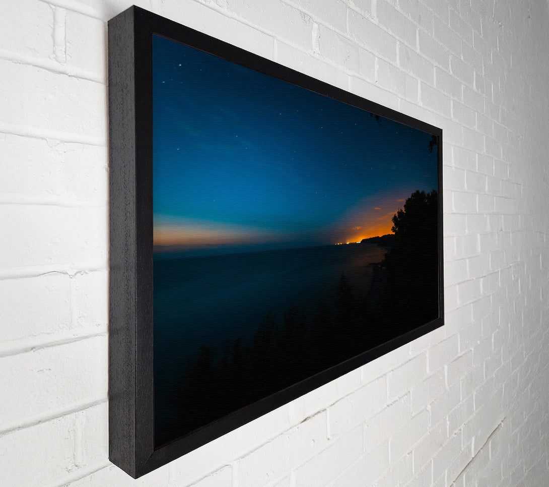  A Canvas Print of Blue Coastline Sunset Canvas Art