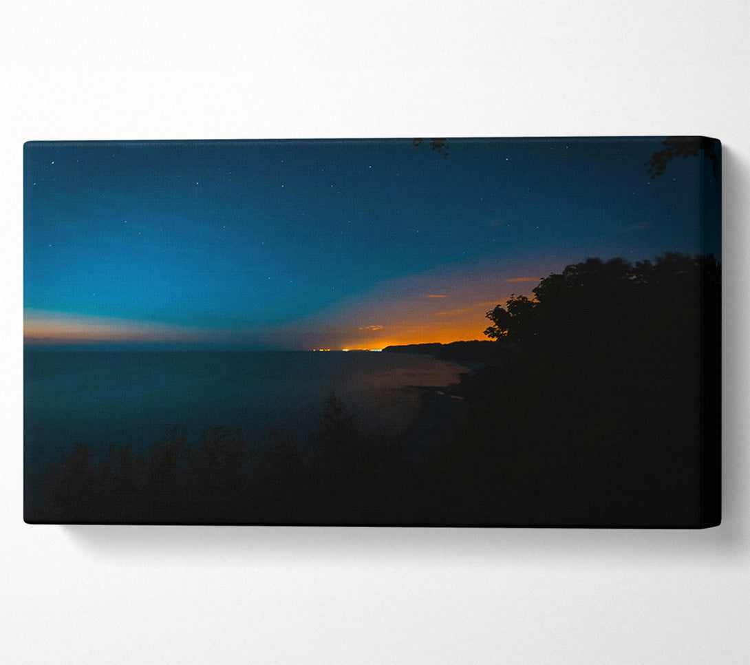  A Canvas Print of Blue Coastline Sunset Canvas Art