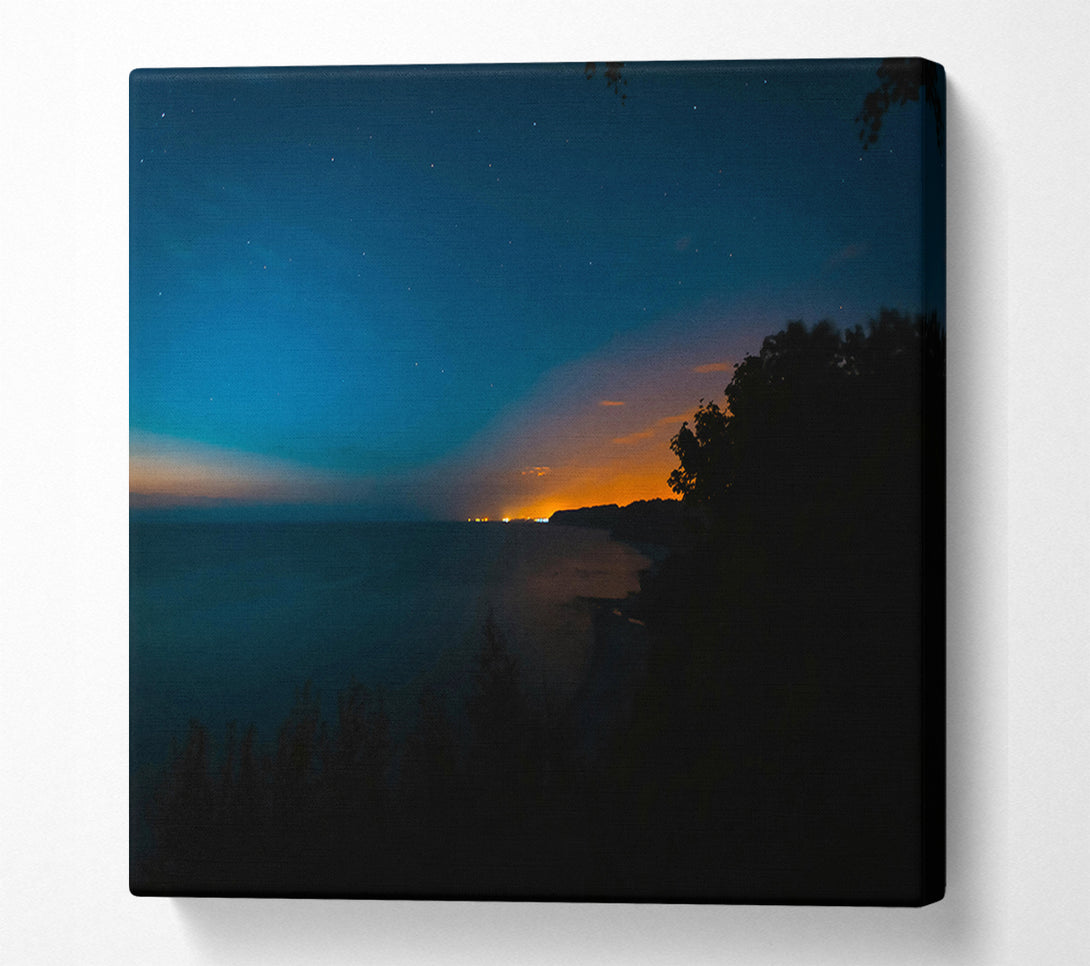  A Canvas Print of Blue Coastline Sunset Canvas Art