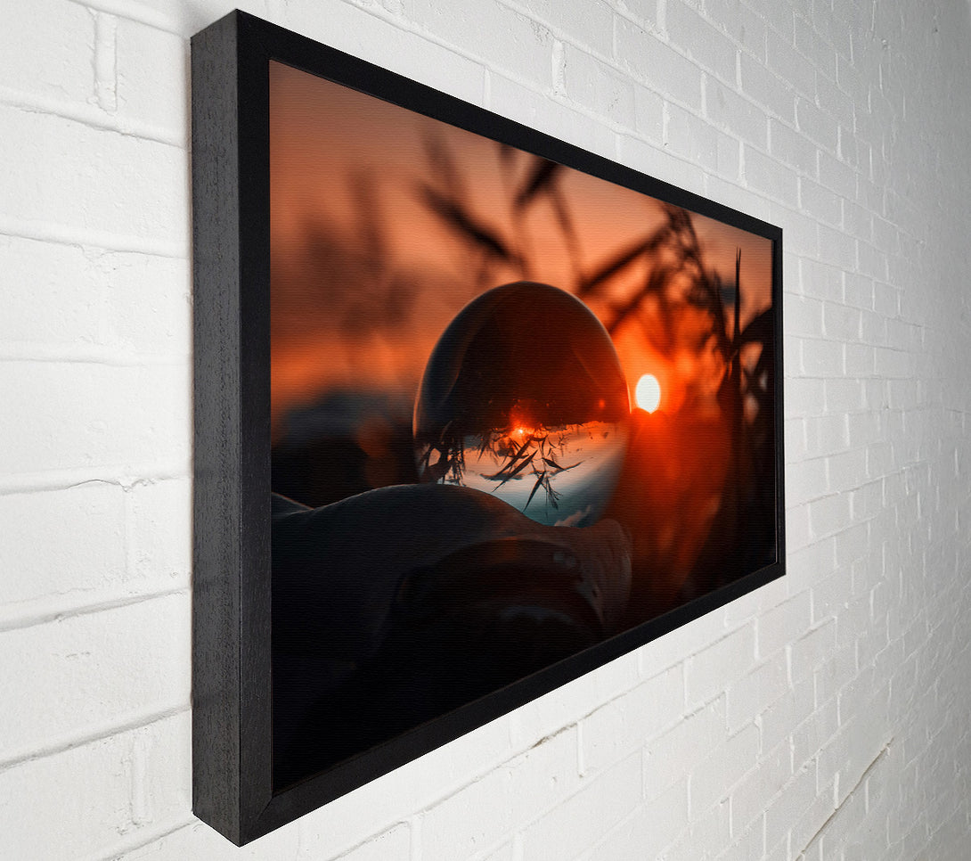  A Canvas Print of Orange Sunset Sphere Canvas Wall Art