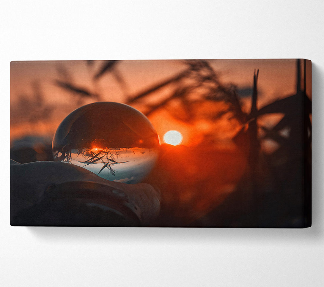  A Canvas Print of Orange Sunset Sphere Canvas Wall Art