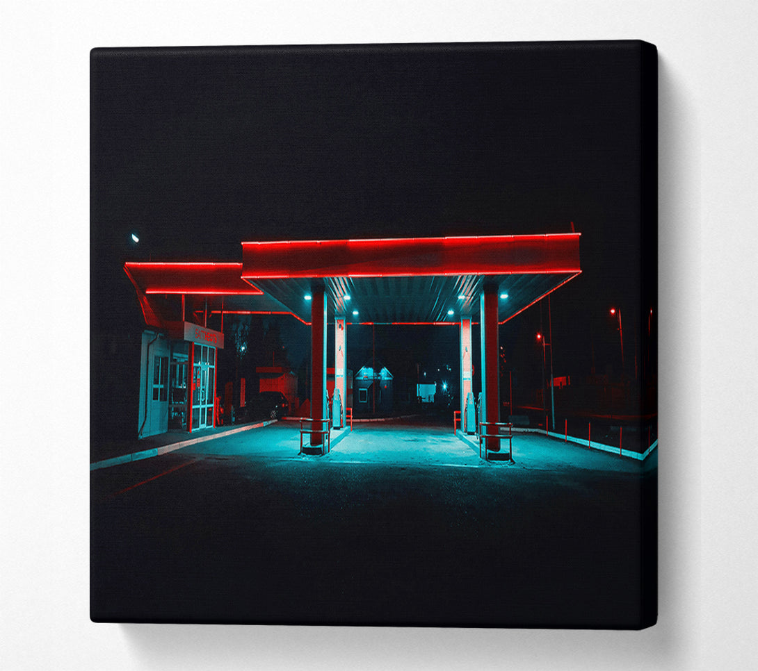  A Canvas Print of Red Neon Station Canvas Art
