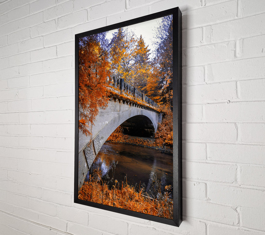  A Canvas Print of Orange Bridge Over Creek Canvas Print