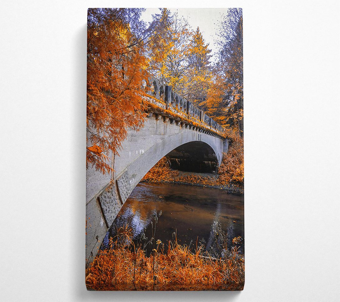  A Canvas Print of Orange Bridge Over Creek Canvas Print