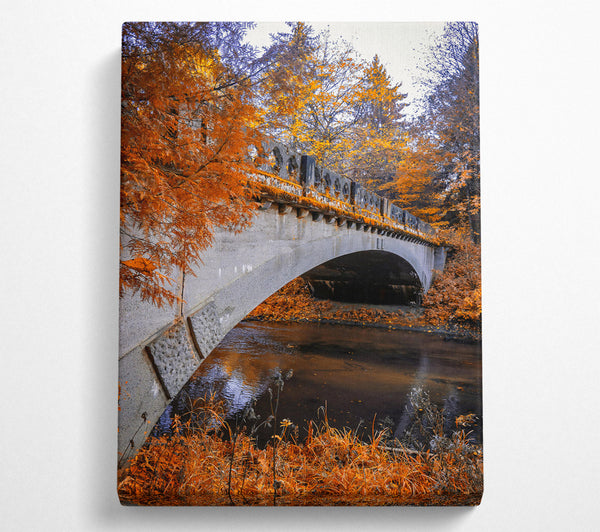  A Canvas Print of Orange Bridge Over Creek Canvas Print