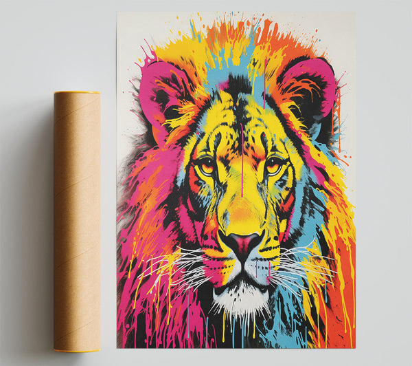Lion Rainbow Giclee Print