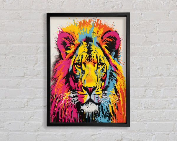 Lion Rainbow Framed Print
