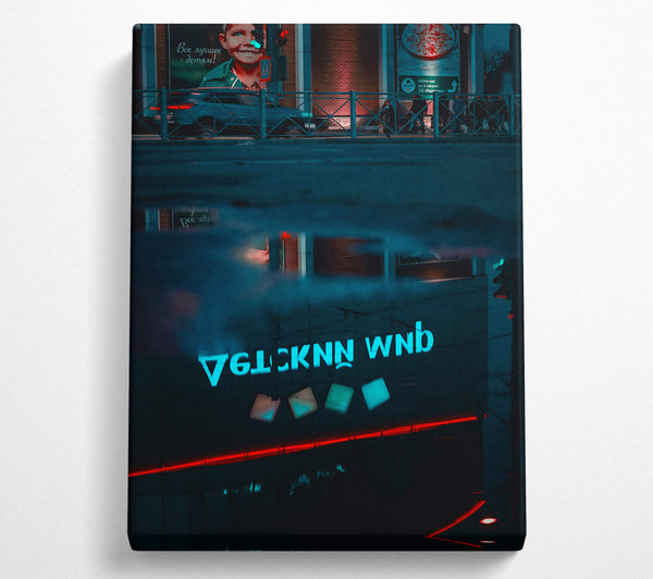  A Canvas Print of Blue City Reflection Canvas Wall Art