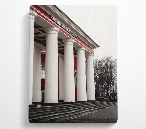 A Canvas Print of Red And White Columns Canvas Wall Art