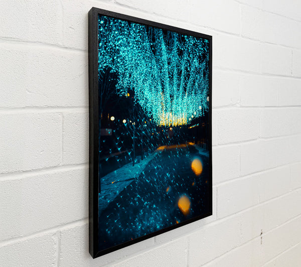 Cyan Lights Falling Down