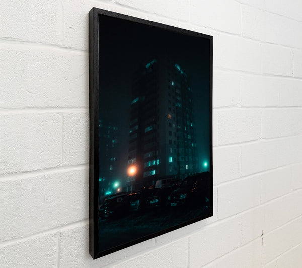 Teal Cityscape Fog