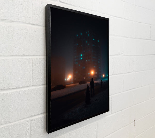 Teal Foggy Cityscape