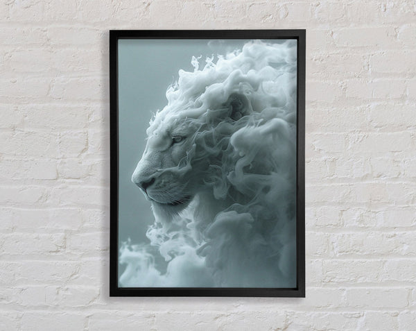 Lioness Smoke Framed Print