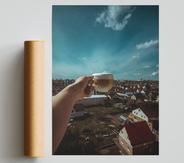 Brown Coffee Sky View Print