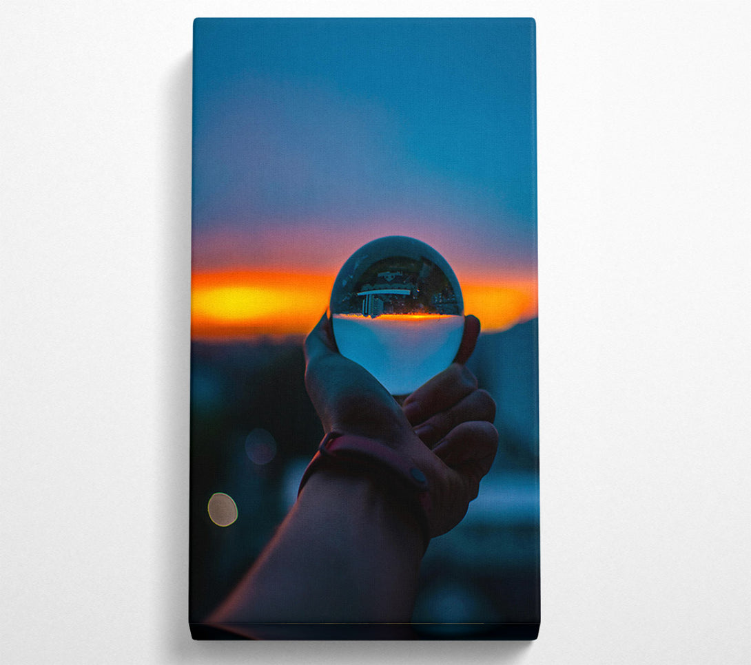  A Canvas Print of Orange Sunset Orb Canvas Print