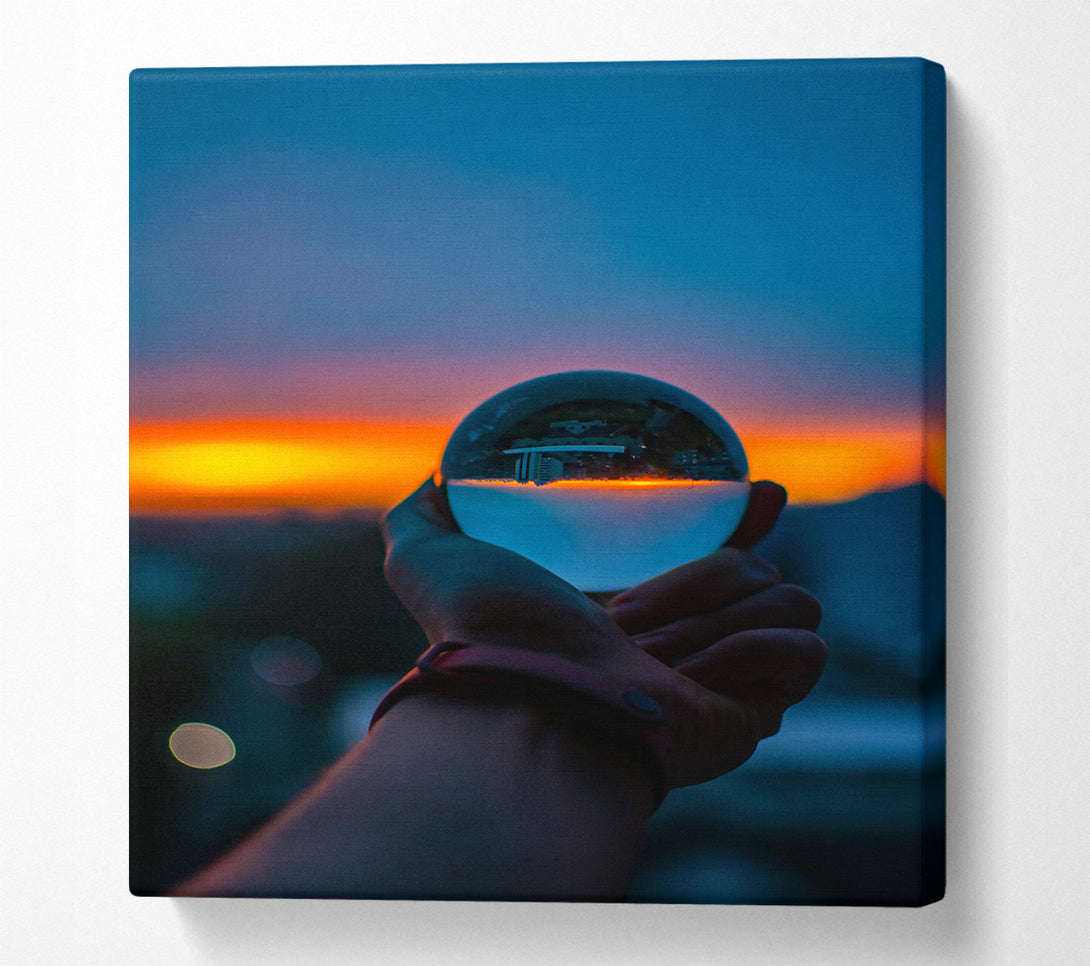  A Canvas Print of Orange Sunset Orb Canvas Print