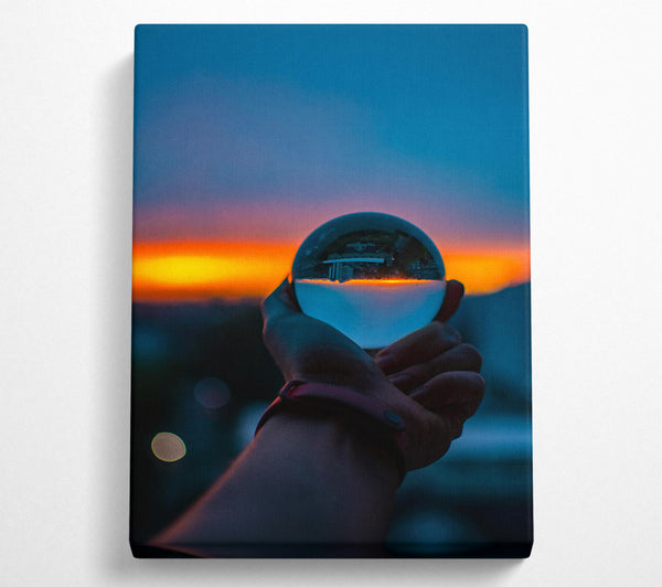  A Canvas Print of Orange Sunset Orb Canvas Print