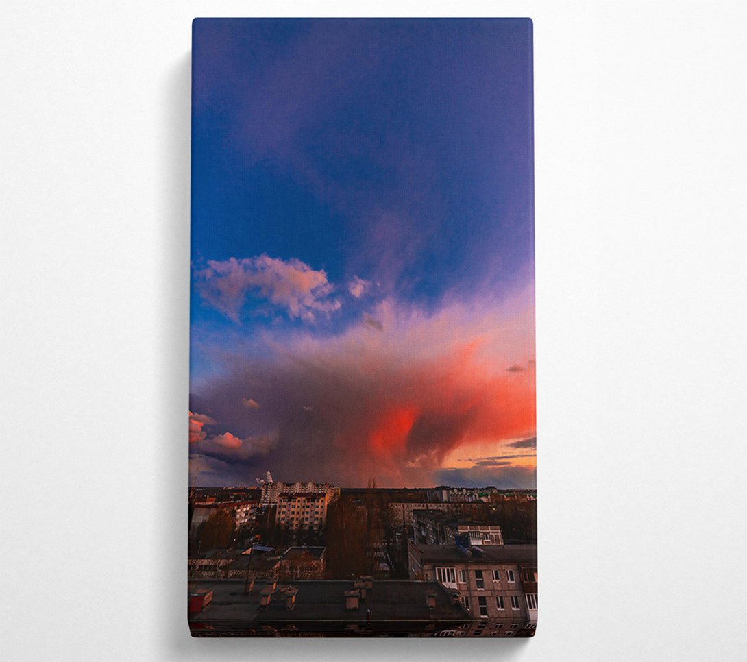  A Canvas Print of Crimson City Sky Canvas Art