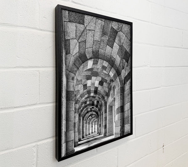 Gray Stone Archway Corridor