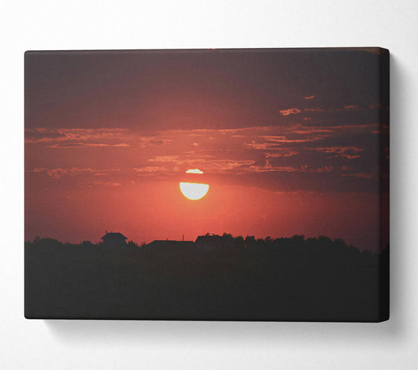 A Canvas Print of Crimson Sunset Hues Canvas Art