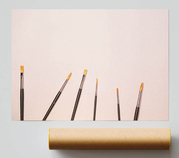 White Brushes Await Poster