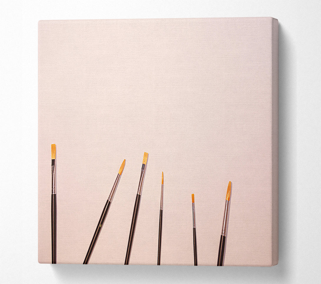  A Canvas Print of White Brushes Await Canvas Wall Art