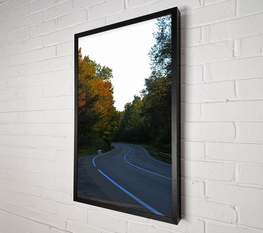  A Canvas Print of Autumn Road'S Curve Canvas Wall Art