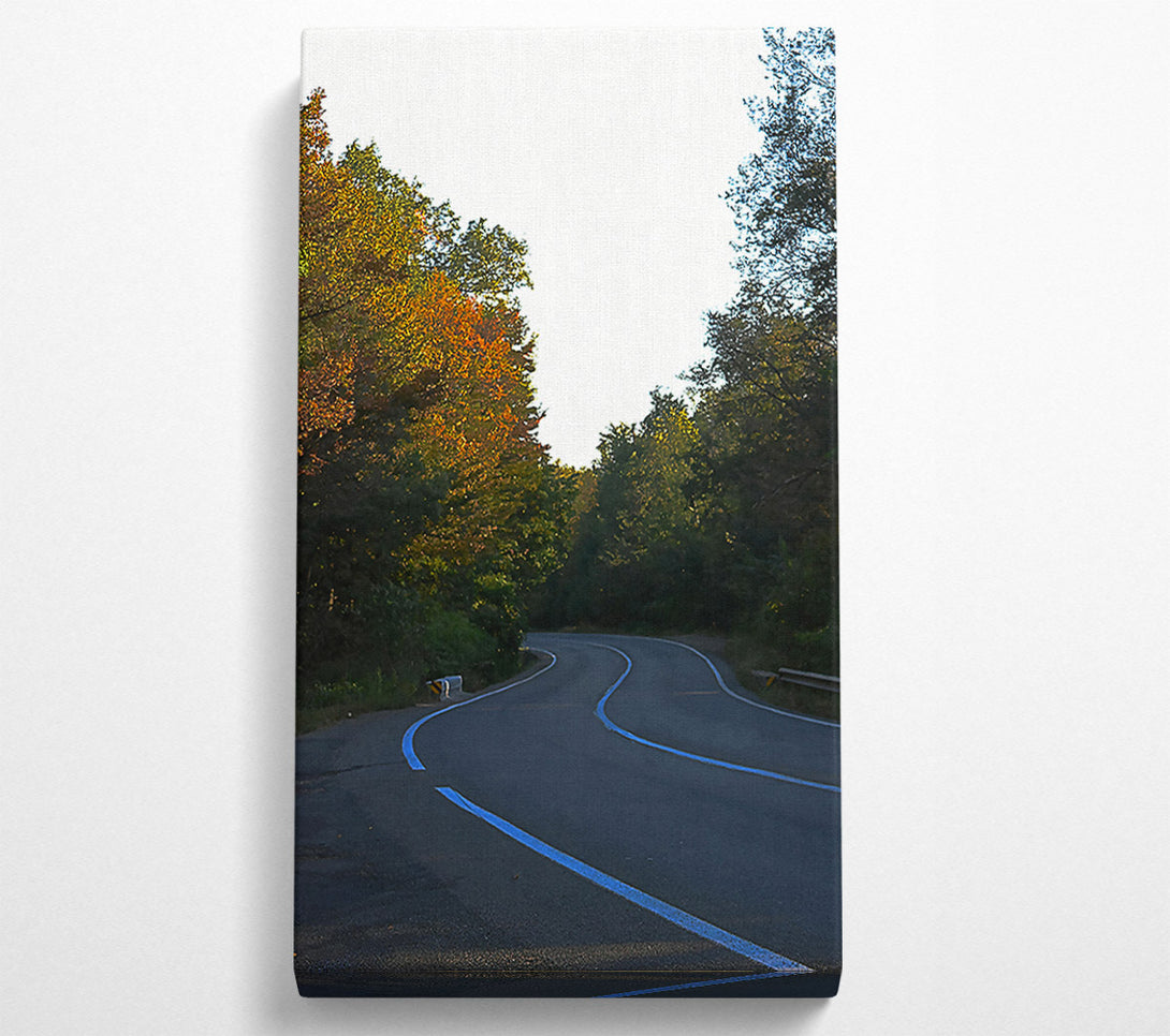  A Canvas Print of Autumn Road'S Curve Canvas Wall Art