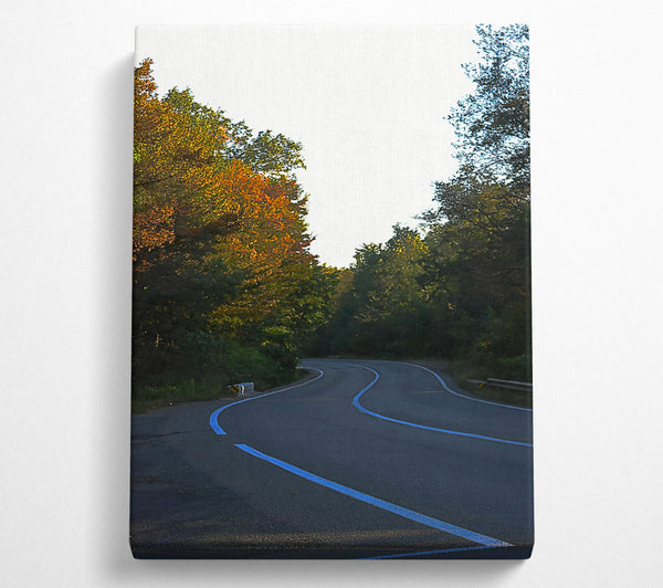  A Canvas Print of Autumn Road'S Curve Canvas Wall Art