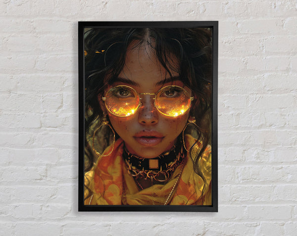 Looking Through Her Glasses Framed Print