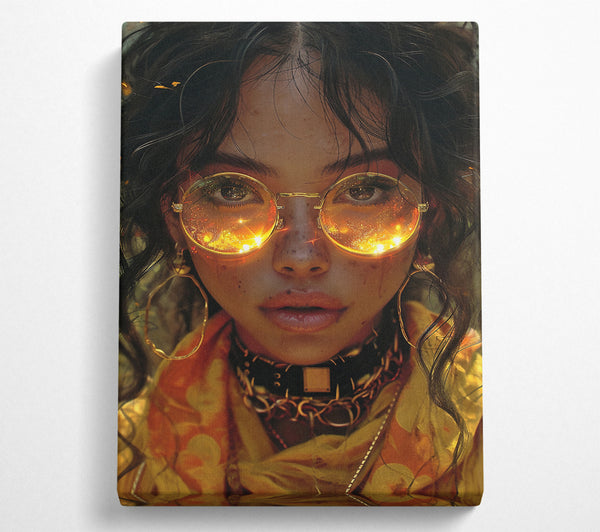  A Canvas Print of Looking Through Her Glasses Canvas Wall Art