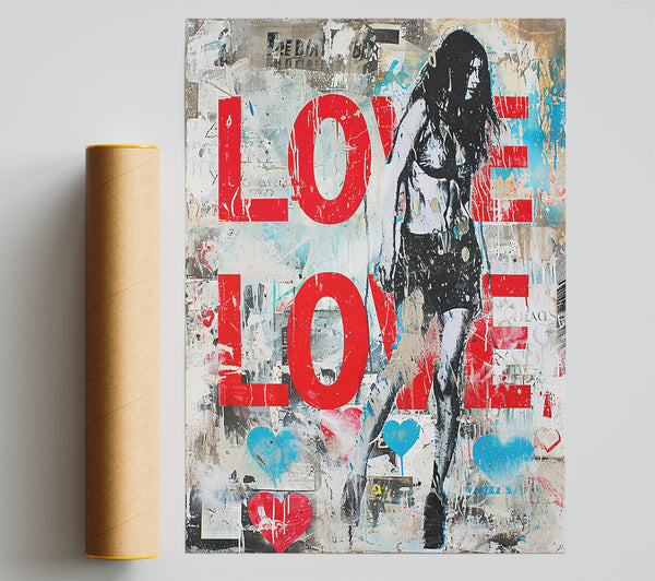 Love Punk Grafitti Giclee Print