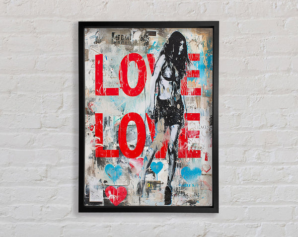 Love Punk Grafitti Framed Print