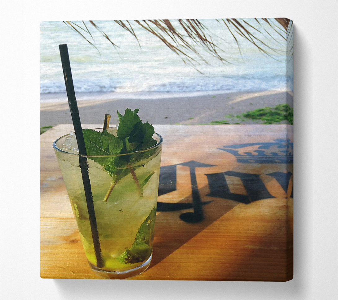  A Canvas Print of Green Beachside Mojito Canvas Wall Art