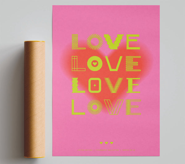 Love Retro Pink Poster