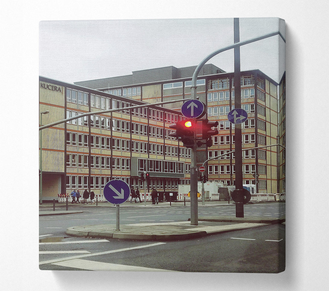  A Canvas Print of Red Light Cityscape Canvas Wall Art