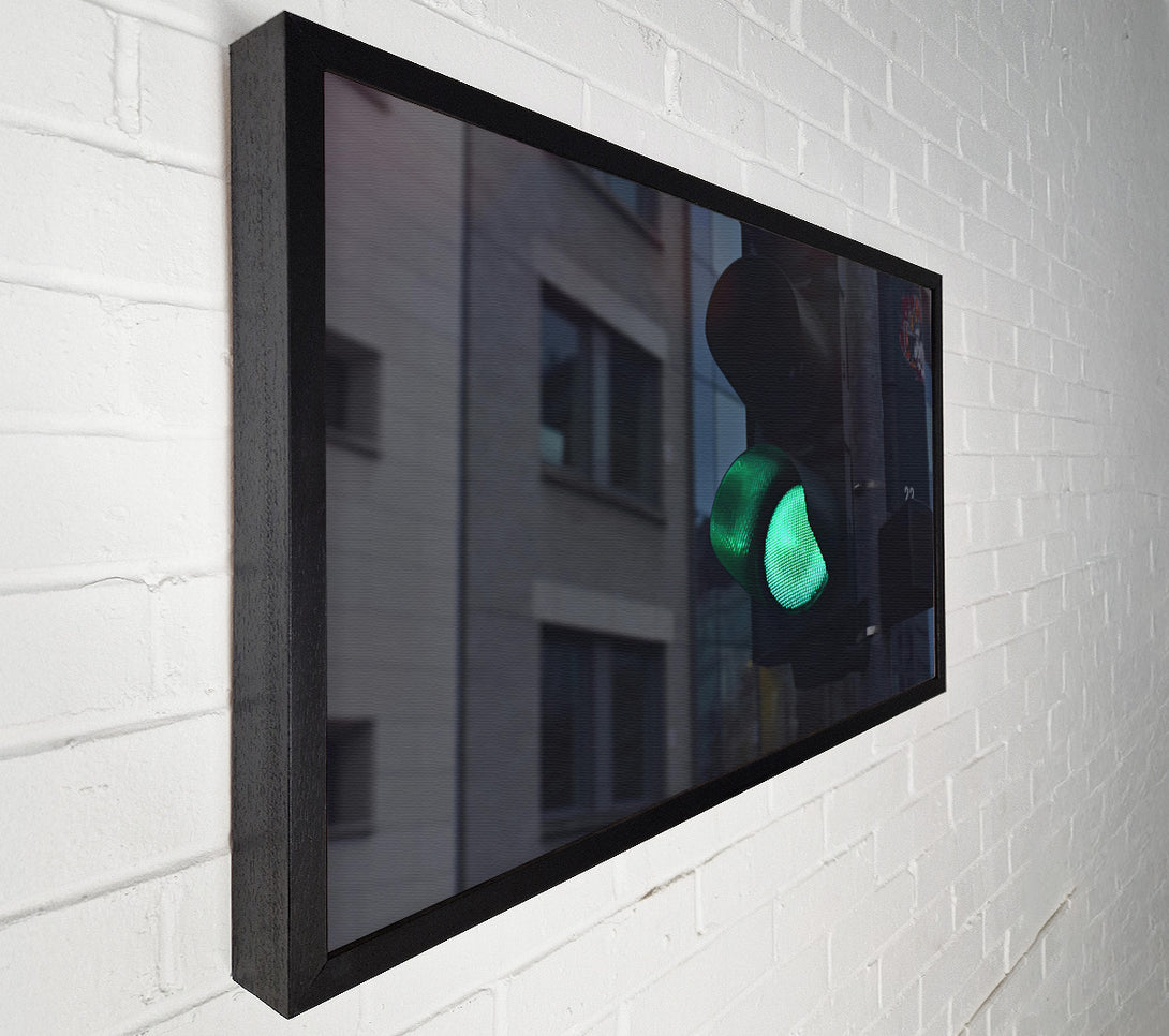  A Canvas Print of Green Light Cityscape Canvas Print
