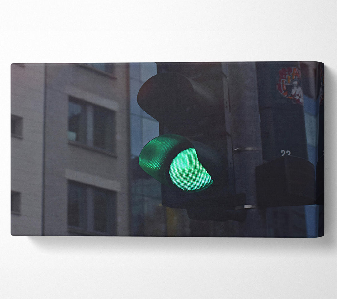  A Canvas Print of Green Light Cityscape Canvas Print