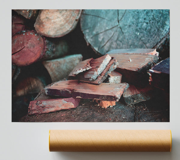Crimson Wood Splinters Print