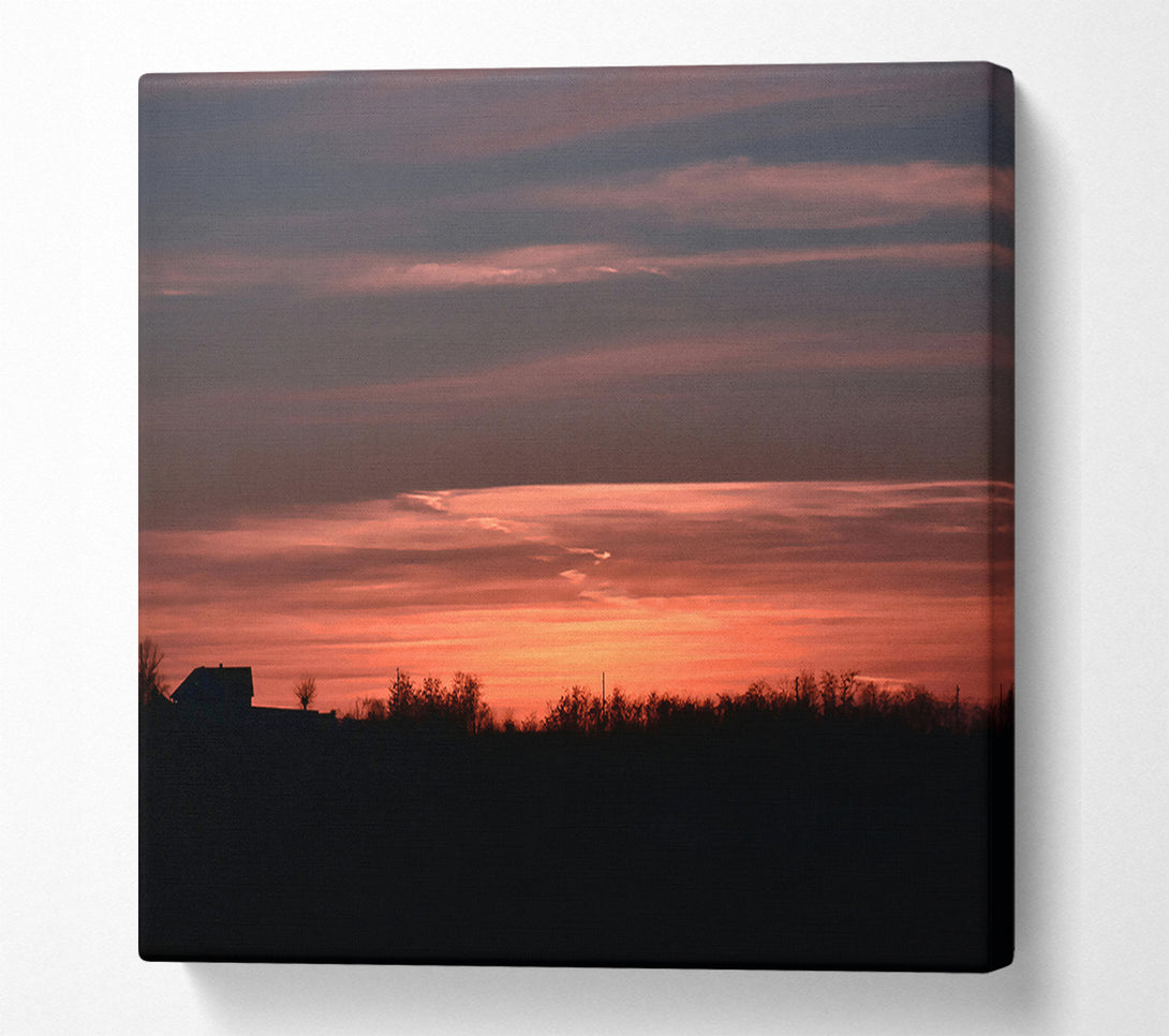  A Canvas Print of Crimson Sky Hues Canvas Wall Art