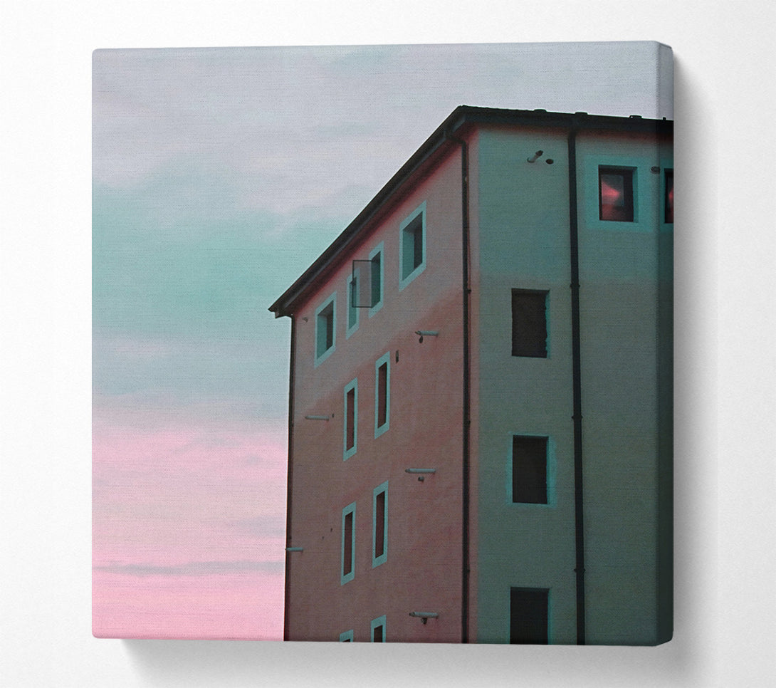  A Canvas Print of Pink Dusk Windows Canvas Wall Art