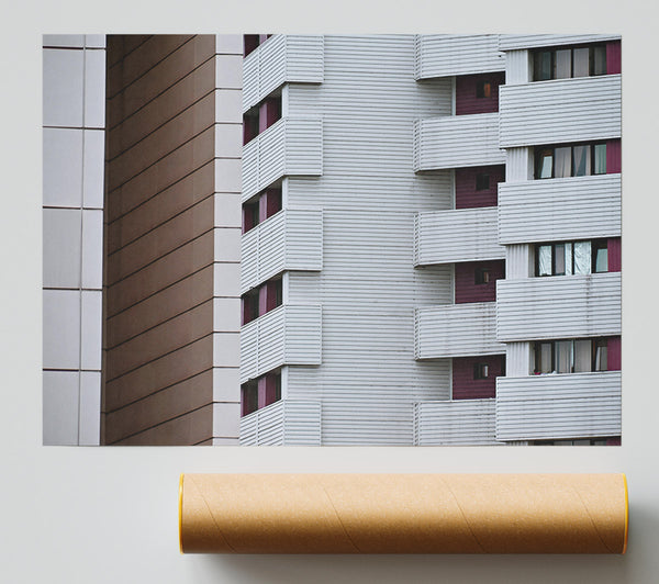 White Walls, Purple Accents Poster