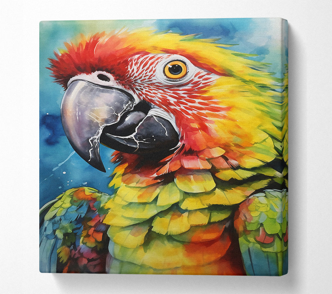  A Canvas Print of Macaw Parrot Watercolour Canvas Print
