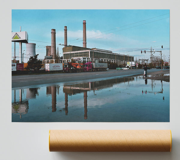 Blue Reflections Of Industry Giclee Print