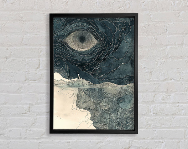 Mad Eye Face Framed Print