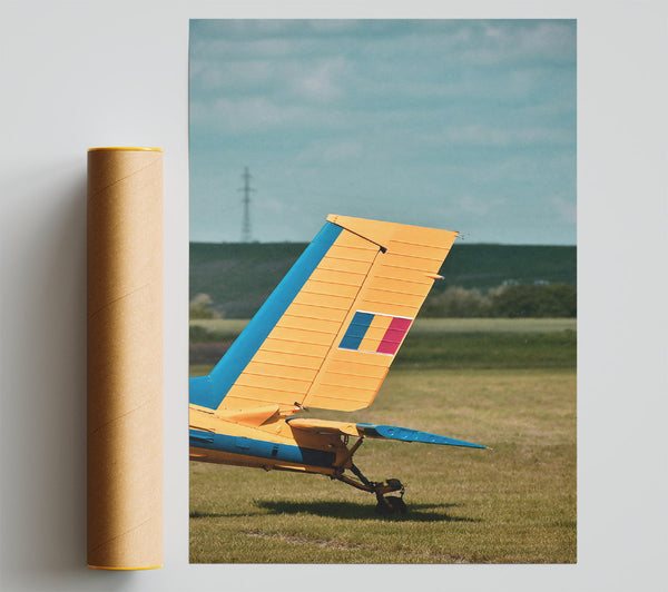 Yellow Plane Tail Giclee Print