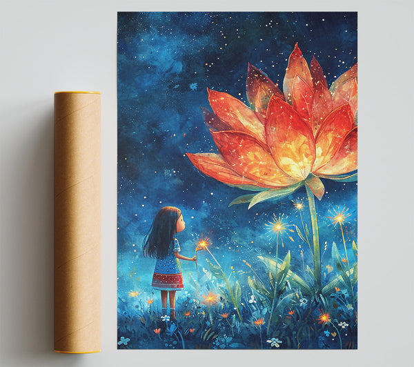 Magic Flower Girl Giclee Print