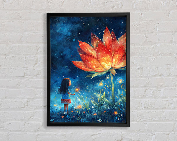 Magic Flower Girl Framed Print