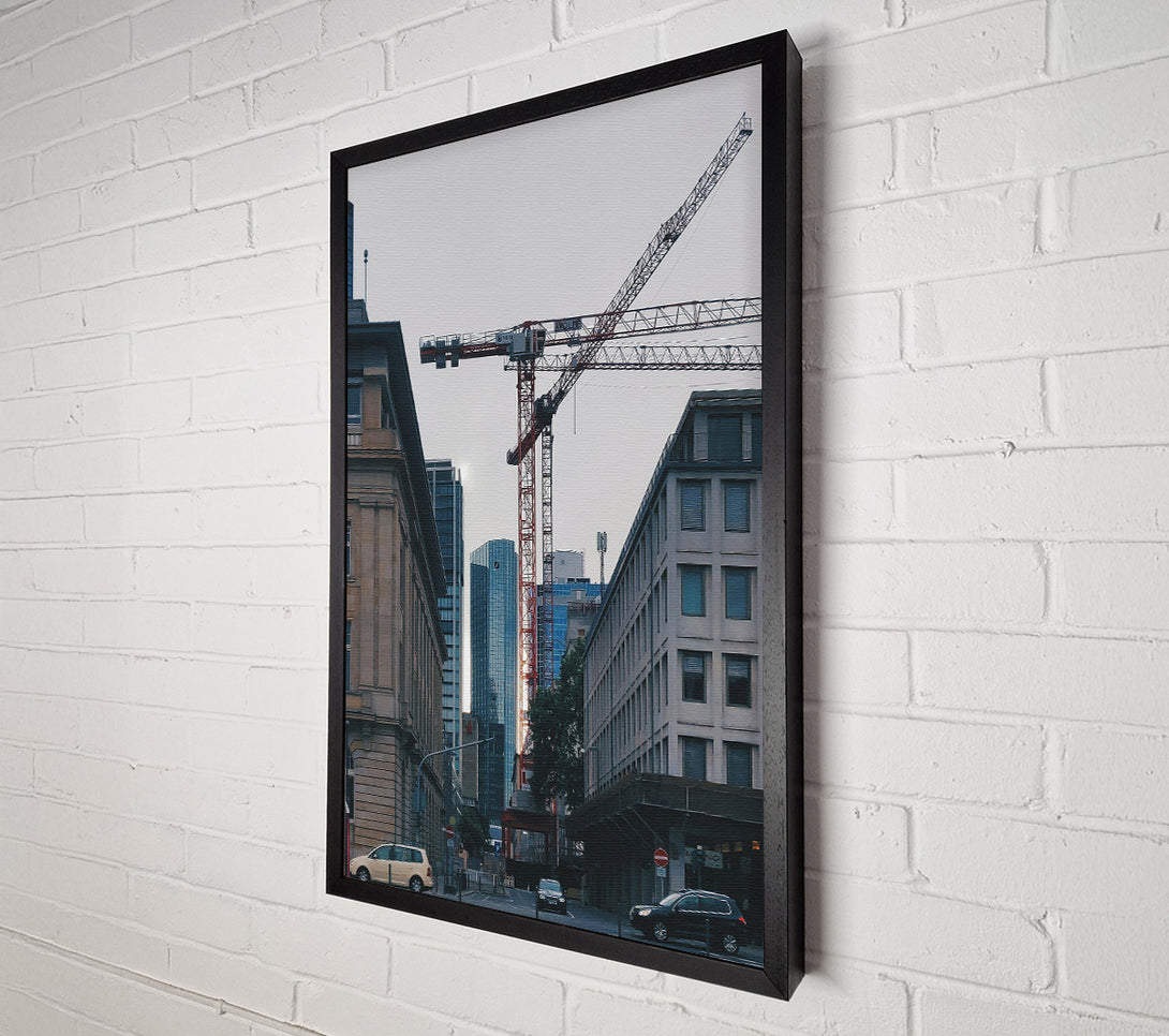  A Canvas Print of Red Crane Cityscape Canvas Wall Art